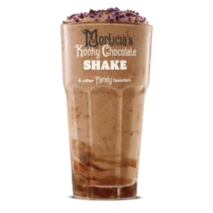 Burger King menu - Morticia's Kooky Chocolate Shake topped with whipped cream and chocolate syrup