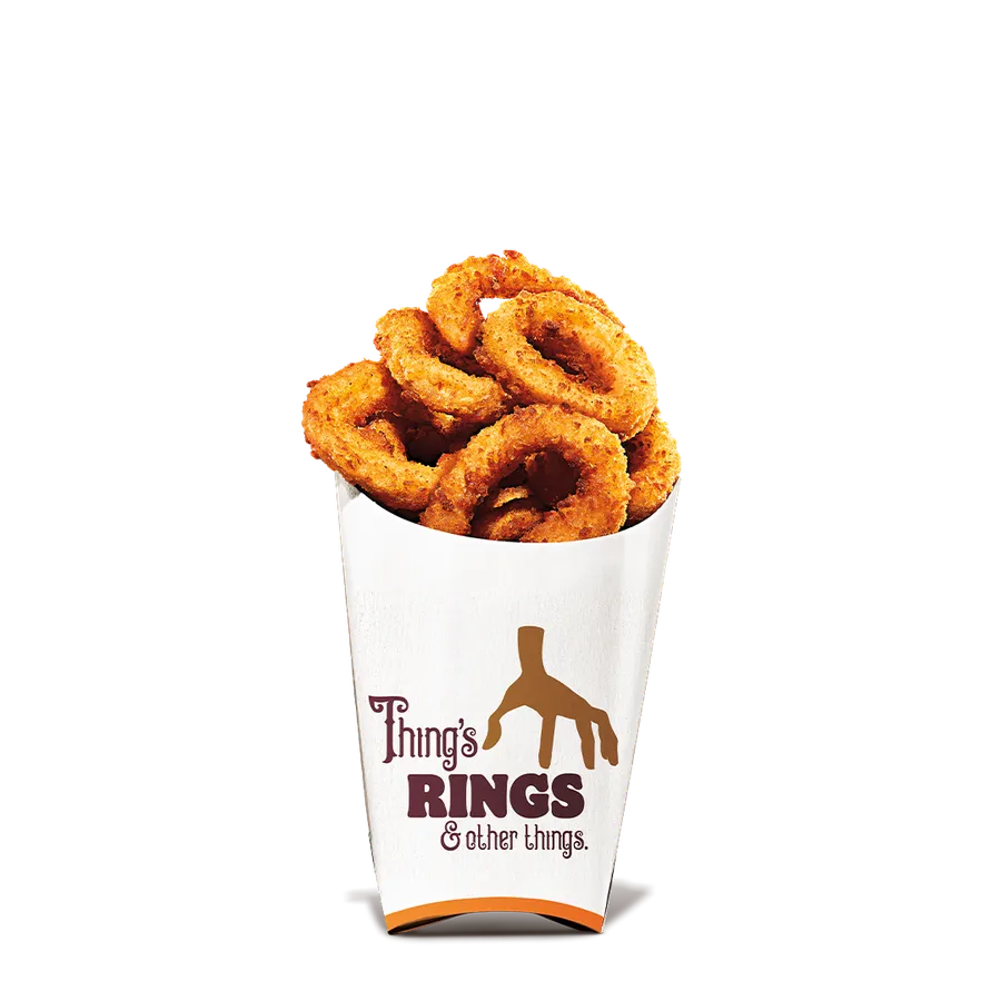 Burger King menu - Thing's Rings, crispy onion rings in a branded container