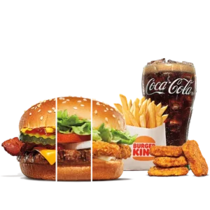 Burger King menu - Your Way Meal with a Whopper, fries, Coca-Cola, and chicken nuggets